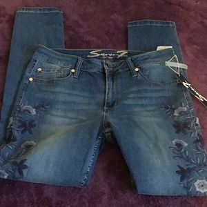 NWT 7 For All Man Kind “Latimer” Premium High Waisted Denim Skinny Jeans Size 12